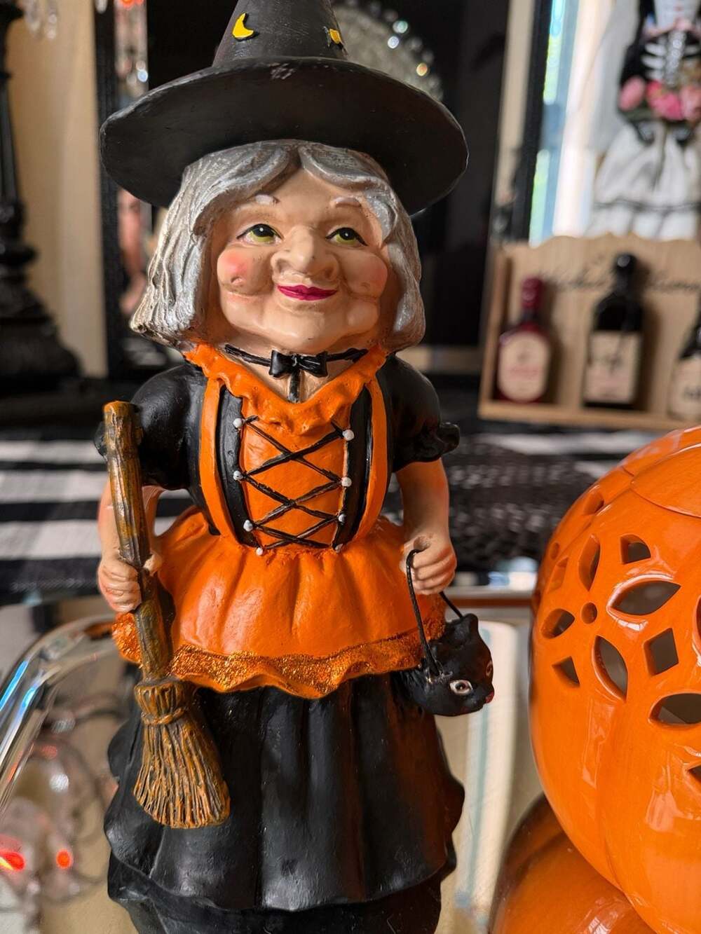 Vintage Style Halloween Witch Figurine